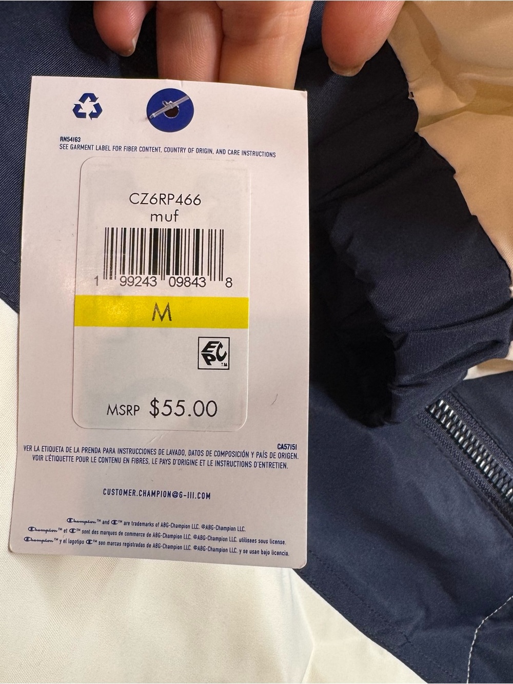 New medium womens Champion Colorblock Windbreaker Jacket - Navy/White/Red - Picture 8 of 12